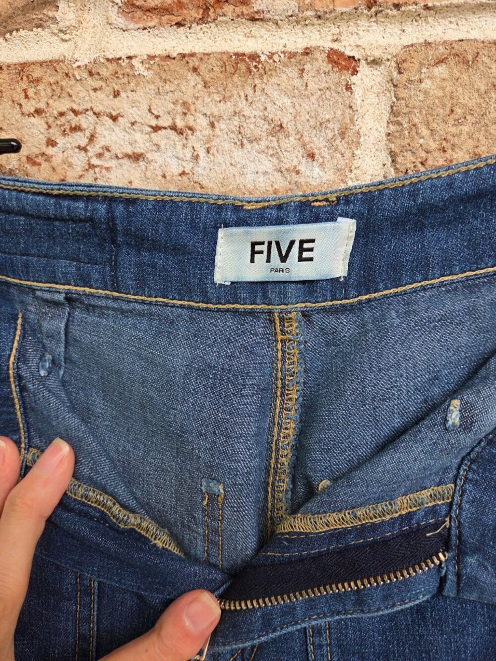 Five Paris Vintage Style High-Rise Blue Denim Jeans Women 26x26